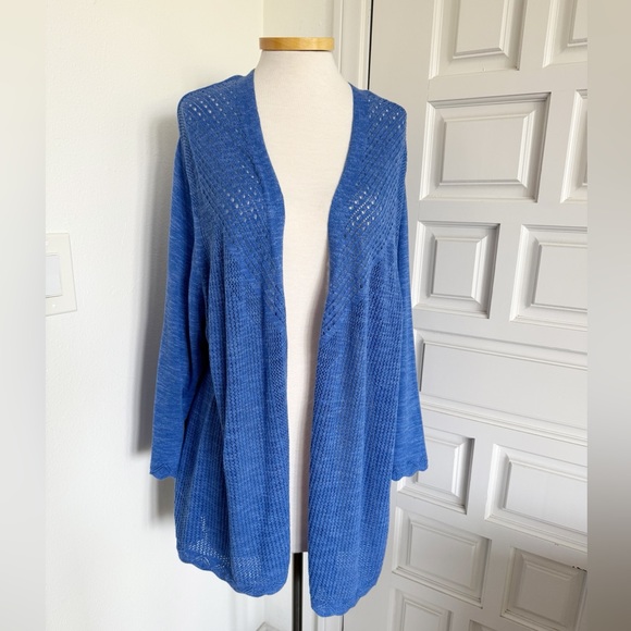 Croft & Barrow Blue Women's Cardigan Sweater Open Knit Size 3X - Picture 12 of 12